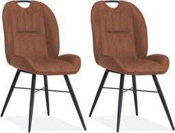 MX Sofa Eetkamerstoel Shelton - Cognac (set van 2 stoelen)