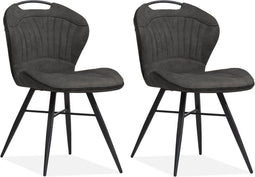 MX Sofa Eetkamerstoel Splash luxor - kleur: Antraciet (set van 2 stoelen)