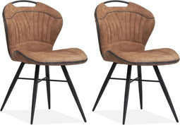 MX Sofa Eetkamerstoel Splash luxor - kleur: Cognac (set van 2 stoelen)