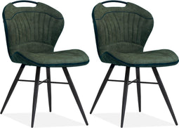 MX Sofa Eetkamerstoel Splash luxor - kleur: Moss (set van 2 stoelen)