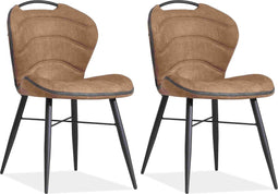 MX Sofa Eetkamerstoel Talent luxor kleur: Cognac (set van 2 stoelen)