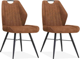 MX Sofa Eetkamerstoel Torro luxor kleur: Cognac (set van 2 stoelen)