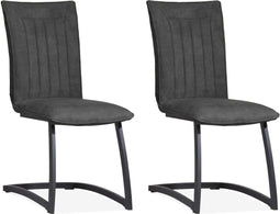 MX Sofa Stoel Amara - antraciet (set van 2 stoelen)