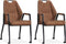 MX Sofa Stoel Axa met wielen - Cognac - set van 2 stuks