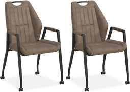 MX Sofa Stoel Axa met wielen - Taupe - set van 2 stuks