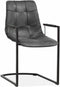 MX Sofa Stoel Condor met armleuning en freeswing onderstel kleur Antraciet - set van 2 stoelen