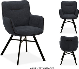 MX-Sofa - Stoel Maissie / Kleur: Antraciet