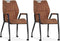 MX Sofa Stoel Olympic met wielen - Cognac - set van 2 stuks