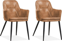 MX Sofa Stoel Venz, kleur Cognac (set van 2 stoelen)