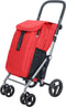 Carlett Classic Duo Boodschappentrolley - Tasinhoud 53L - Koelvak 10L - 4 wielen - Lichtgewicht - Opvouwbaar - Rood