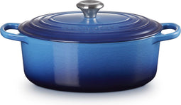 Le Creuset Braadpan Signature - Ovaal - Azure - Ø 29 cm / 4,7L - Geëmailleerd Gietijzer - Ideaal voor Stoofschotels, Braadgerechten en Langzaam Koken