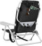 tectake® Strandstoel Coral - Opvouwbare Campingstoel - 5-voudig Verstelbare Rugleuning - Zwart