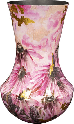 TS Collection - Vaas Polly pink - 27x42 - Metaal & Epoxy - Exclusieve woonitems voor binnen - Handgemaakt - Unieke print - Designed by Lammie