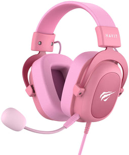 Havit H2002d - Gaming Headset - Draad - Volumeregelaar - Roze