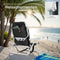 tectake® Strandstoel Coral - Opvouwbare Campingstoel - 5-voudig Verstelbare Rugleuning - Zwart