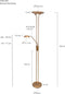 Mexlite Biron 7500BR - Vloerlamp - Draaibaar en kantelbaar 180 cm hoog - Brons
