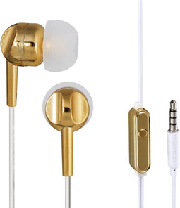 Hama EAR3005GD - In-Ear Koptelefoon - Telefoonfunctie met microfoon - Goud/Wit