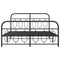 Bedframe met hoofd- en voeteneinde metaal zwart 150x200 cm