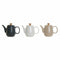 Theepot DKD Home Decor Wit Beige Natuurlijk Donker grijs Rubberwood Plastic Keramiek 1 L 23 x 12...