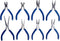 Bruder Mannesmann Tangen set 8-delig in etui - antislip greep - geslepen kop - 10 tot 14,5 cm