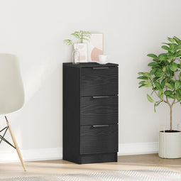 vidaXL - Zwarte - Eikenhouten - Dressoir - 30x30x70 - cm - Gemaakt - van - Houtcomposiet