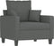 vidaXL Fauteuil 60 cm stof donkergrijs