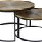 Atmooz - Bijzettafel Timon (set van 2) - Rond - Binnen - Interieur -Goud Brons en zwart - Hoogte 41cm - Metaal