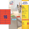 Avery 3452 - Universele etiketten - 105 x 37 mm - Rood (1600 stuks)