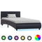 Bedframe met LED kunstleer zwart 90x200 cm