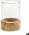 Kaarshouder Bruin Transparant Hout Kristal 14,5 x 19,3 x 14,5 cm (8 Stuks)