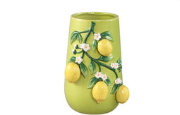 PTMD Stacy Green Ceramic Vase With Lemons On Twig L