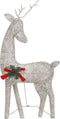 vidaXL - Rendierfamilie - Kerstmis - warmwit - 270x7x90 - cm - mesh - goudkleurig