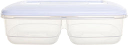 Whitefurze Twin vershouddoos 2,5 liter, met 2 compartimenten, transparant met wit deksel