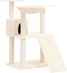 vidaXL - Kattenmeubel - met - sisal - krabpalen - 83 - cm - crèmekleurig