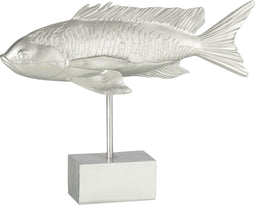 J-Line decoratie Tropische Vis Lang Op Voet - polyresin - zilver