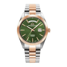 Christophe Duchamp CD8102-07 - Luxe mannen horloge - Zwitsers automatisch uurwerk - Groen/Rose Goud