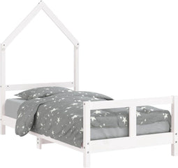 vidaXL - Kinderbedframe - 80x160 - cm - massief - grenenhout - wit