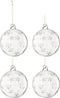J-Line kerstbal Bloemen - glas - transparant/goud - doos van 4
