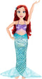 DISNEY PRINSES ARIEL - Speelpop 80CM - Afneembare staartvin - Roze haarborstel (1 stuk)