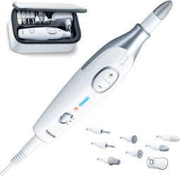 Beurer MP 42 - Elektrische nagelvijl - 7 opzetstukken - Magic LED display - Traploos instelbaar - Wit/zilver