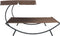 vidaXL - Loungebed - met - luifel - bruin