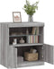 vidaXL - Dressoir - met - LED-verlichting - 60x37x67 - cm - grijs - sonoma - eiken