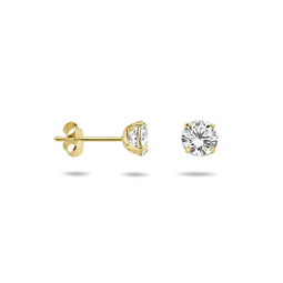 Marie Celeste - Oorknoppen - Zirkonia 5 mm - Goud