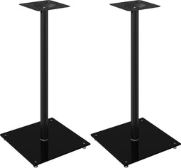 vidaXL - Luidsprekerstandaards - 2 - st - 1 - pijler - gehard - glas - zwart