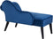 BIARRITZ - Chaise longue - Blauw - Rechterzijde - Fluweel