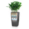 LECHUZA CUBICO PREMIUM 40 - Plantenbak - met uitneembare binnenbak - met bewateringssysteem - ALL-IN-ONE set met LECHUZA-PON - espresso metallic