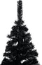vidaXL - Kunstkerstboom - met - verlichting - en - kerstballen - 150 - cm - PVC - zwart