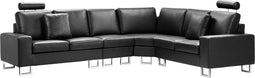 STOCKHOLM - Hoekbank - Zwart - Linkerzijde - 290 cm - Leer