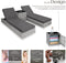 Luxe wicker ligbedden set - 2 ligbedden met tafel - verstelbare rugleuning - lichtgrijs