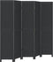 vidaXL - Kamerscherm - met - 5 - panelen - massief - paulowniahout - zwart